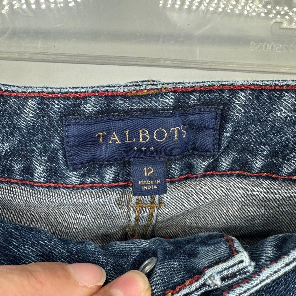 Talbots Womens Blue Straight Leg Jeans Medium Wash‎ Stretch Size 12 Denim Pants